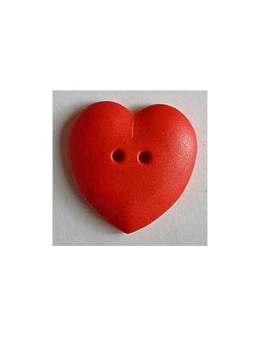Knopf Herz diverse Farben 15 mm - Dill 046 - rot