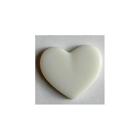Kinderknopf Herz weiss 13 mm  - Dill