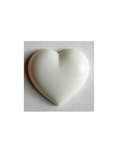 Kinderknopf Herz 14 mm - Dill weiss
