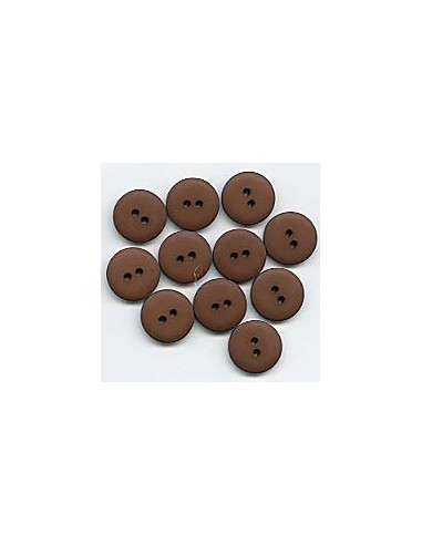 Universalknopf 15mm 2-Loch 839 - matt braun