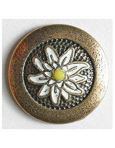 Metallknopf Edelweiss matt gold 23 mm Öse - Dill