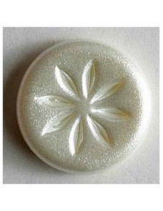 Polyamidknopf Blüte weiss 11 mm Öse - Dill