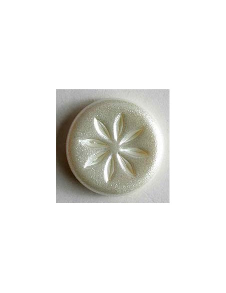 Modeknopf Blüte weiss 11 mm Öse - Dill