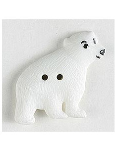 Kinderknopf Eisbär 32 mm 2-Loch - Dill
