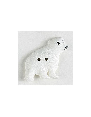 Kinderknopf Eisbär 32 mm 2-Loch - Dill