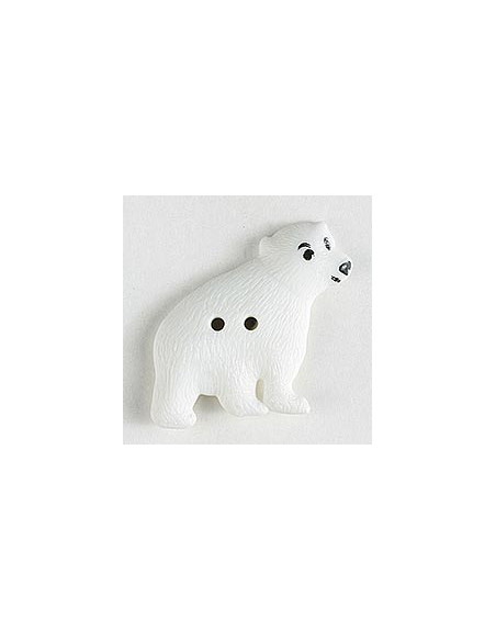 Kinderknopf Eisbär 32 mm 2-Loch - Dill