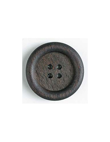 Holzknopf 23 mm 4-Loch - Dill dunkelbraun